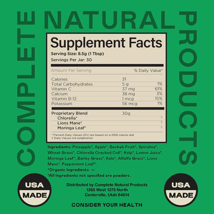 Good Greens Superfood Powder - The Healthy Greens Blend - 255g (30 Servings)