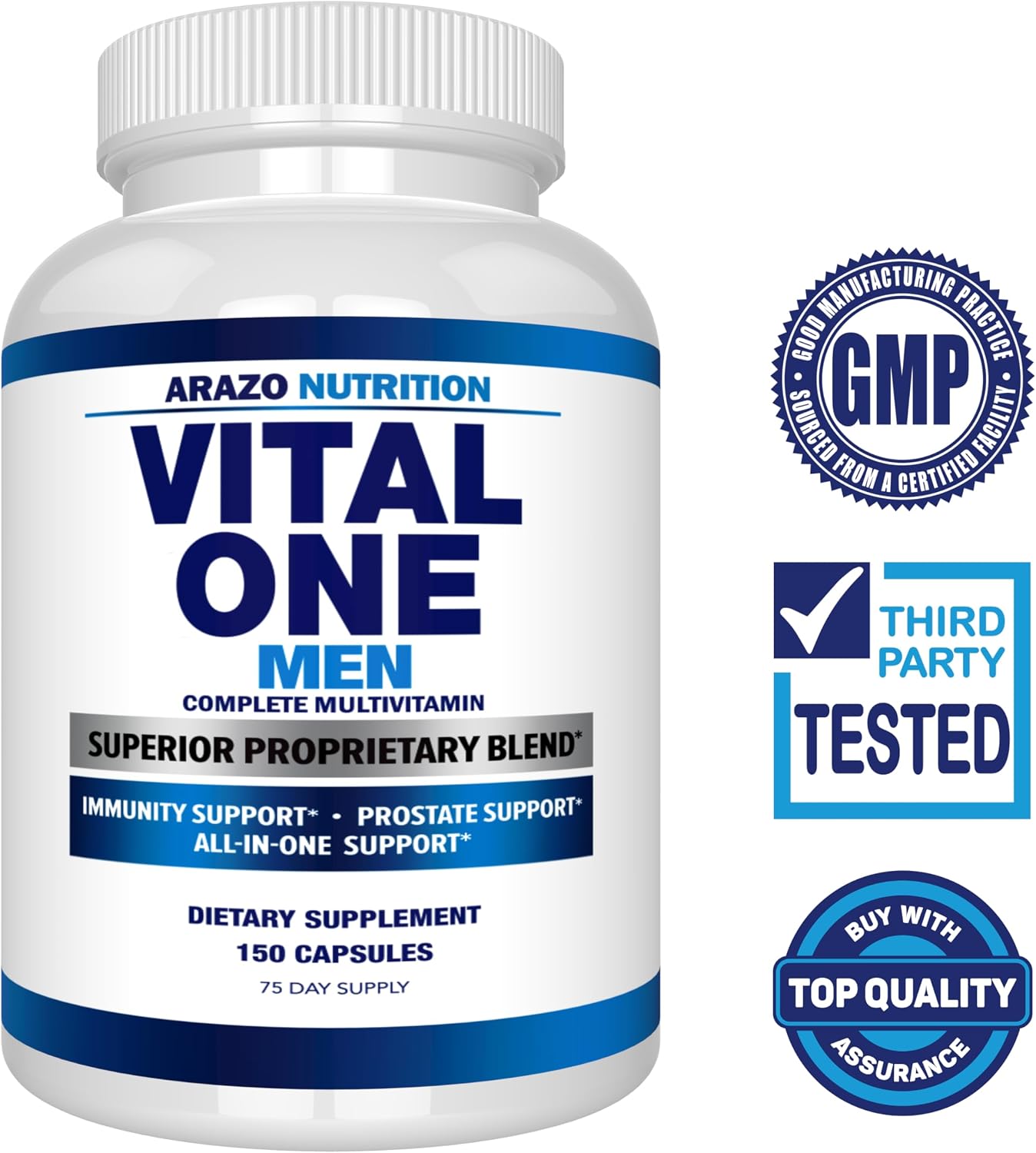 Arazo Nutrition Vital One Multivitamin for Men – Daily Wholefood Supplement (150 Vegan Capsules) - görsel 2