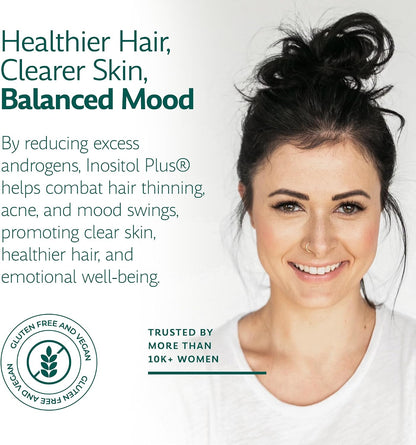 Inositol Plus Supplement for Women's | Ovarian Health, Hormone Balance, Fertility, Ovulation | 40:1 Myo-Inositol D-Chiro & 12 Ingredients | Developed by Medical Doctor | 120 Capsules