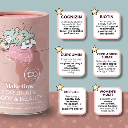 MAKE TIME Brain Health Powder Supplement for – Acetyl-L-carnitine : An amino acid involved in energy metabolism – Image 2
