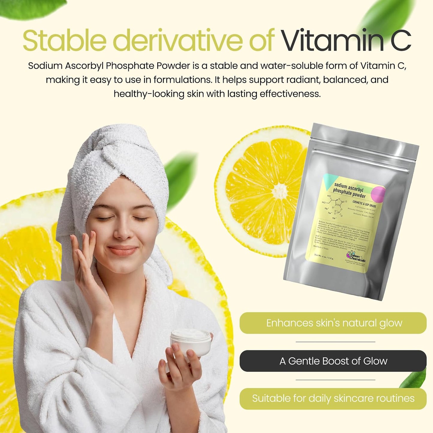 Talsen Chemicals Sodium Ascorbyl Phosphate (SAP) Powder – Stable Vitamin C Derivative for DIY Skin care (28 g) - görsel 3