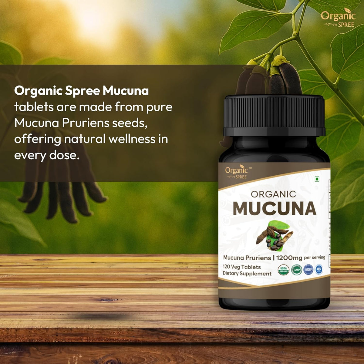 ORGANIC SPREE Mucuna Tablets - Certified – Stamina & Vitality: May help maintain physical stamina during daily – Image 2