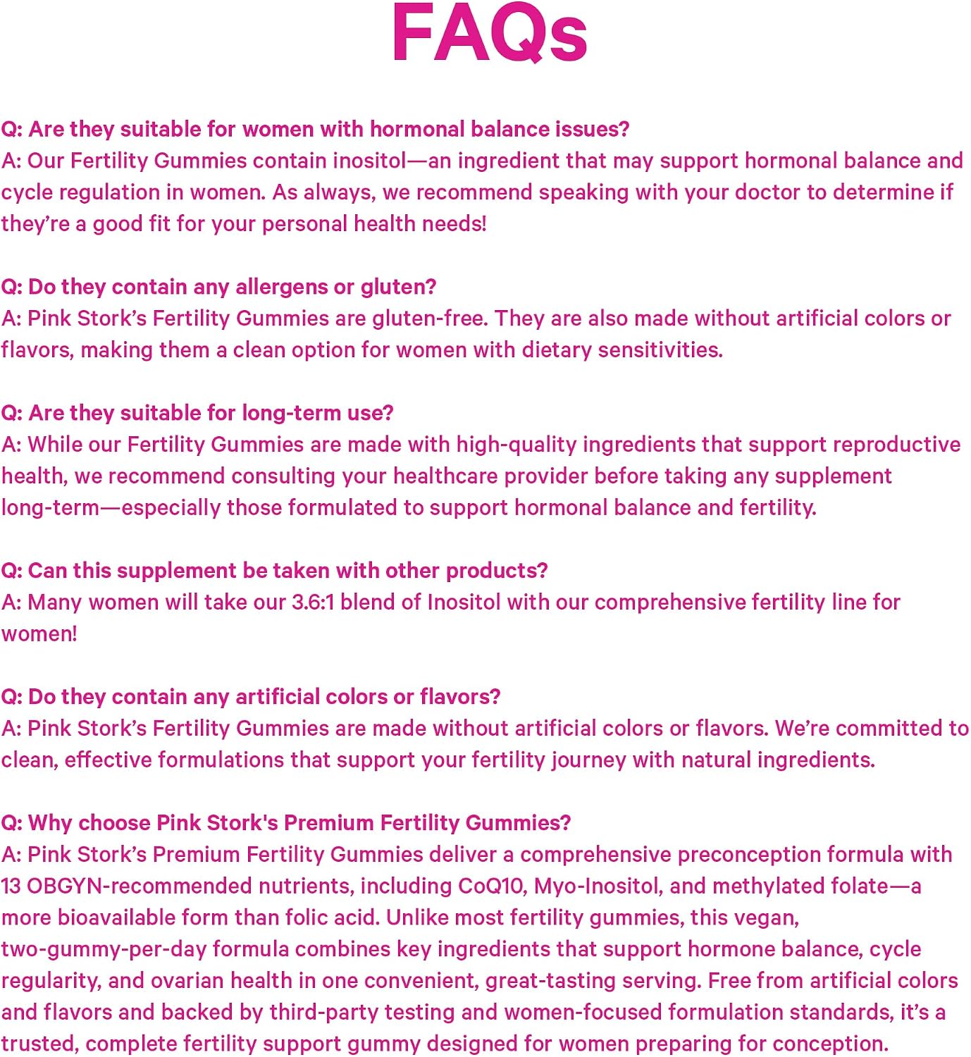 Pink Stork Fertility Gummies for Women's - CoQ10, Myo-Inositol, Methylated Folate - 60 Count - görsel 9