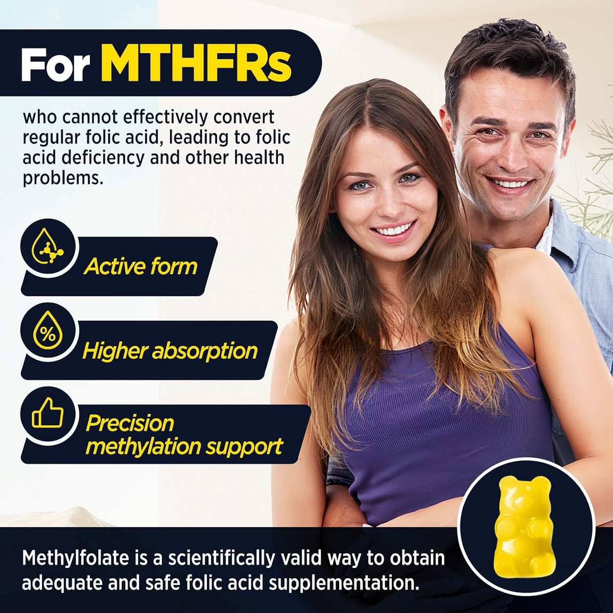 L-Methylfolate Gummies, 5-MTHF 15 mg with – Zinc Bisglycinate: A highly absorbable chelated zinc that supports – Image 4