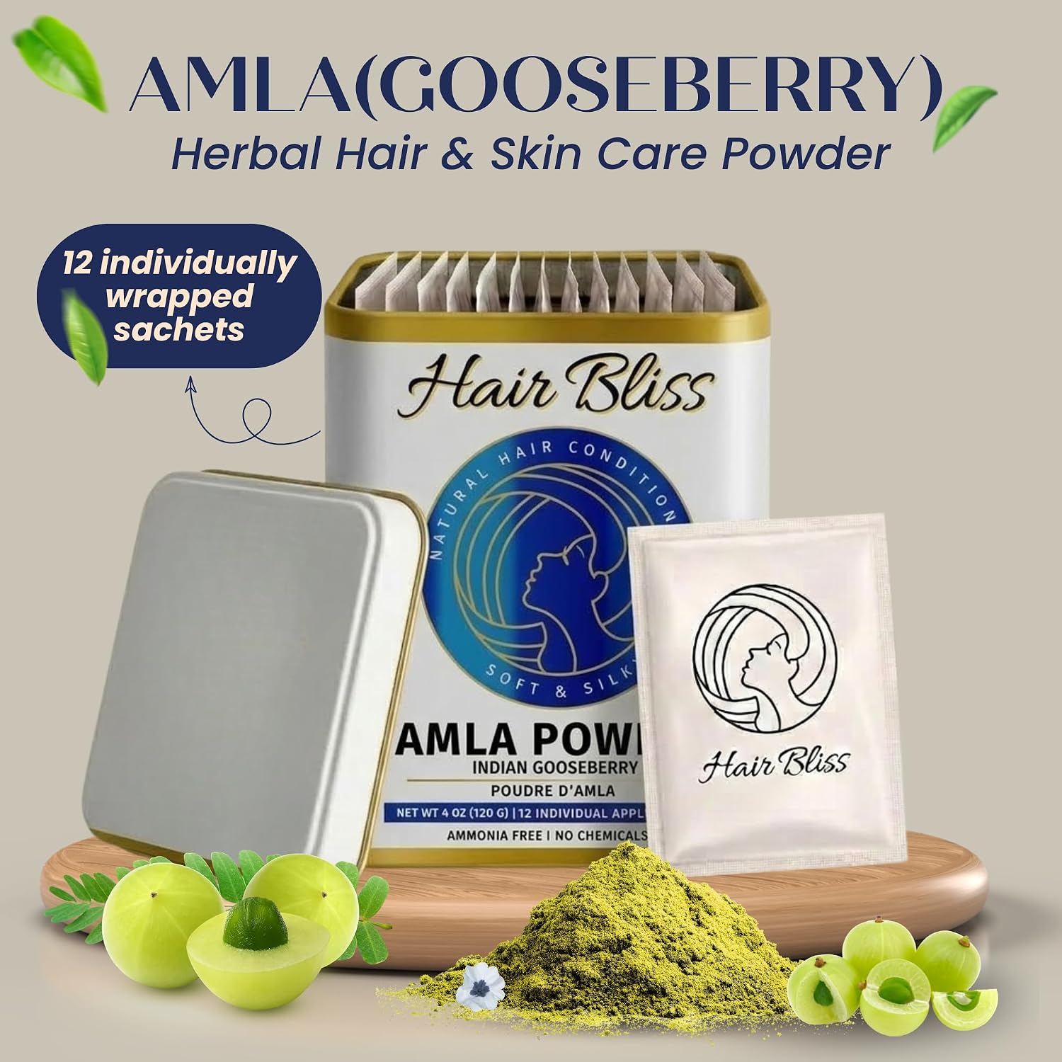 Pride Of India - Indian Amla (Amalaki) Gooseberry Berry Herbal Hair & Skin Care Powder, 8 oz - görsel 3