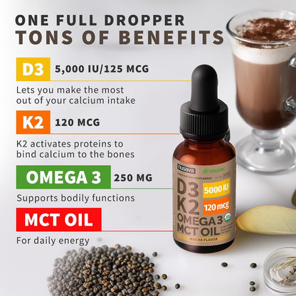 (2 Pack) Organic Vitamin D3 K2 Drops with – Immune Function: Vitamin D3 helps support a healthy immune response, – Image 3