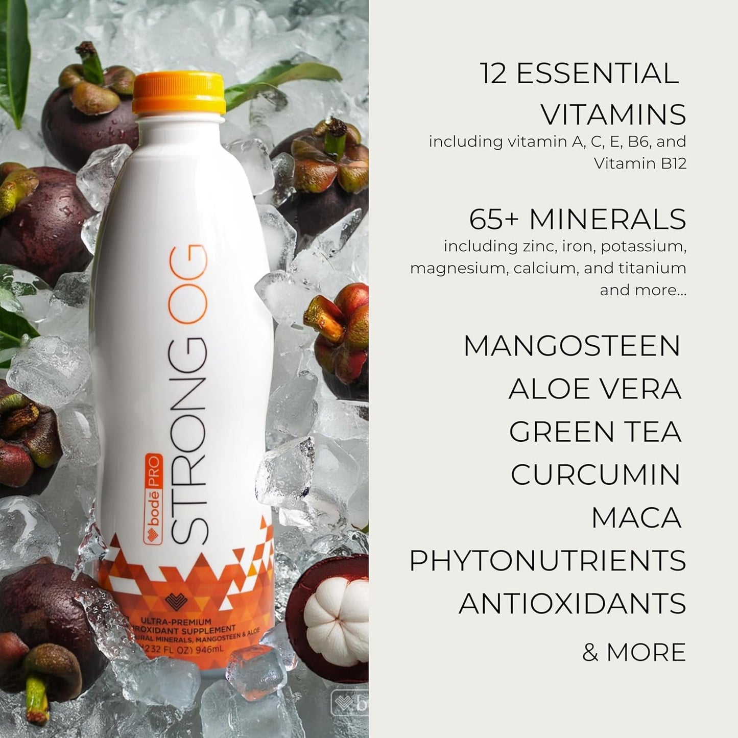 BodePRO Strong OG Liquid Antioxidant Supplement - Vitamins & Minerals, 950 mL - görsel 3