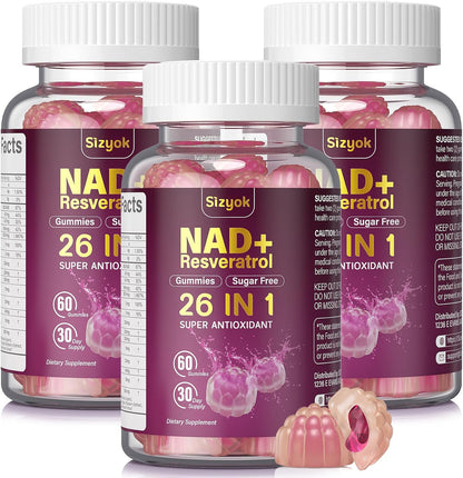 NAD Resveratrol Gummies for Women's - – NAD+ (500 mg) : A coenzyme crucial for cellular energy and DNA repair – it – Image 1