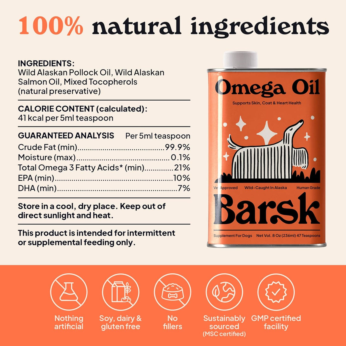 Barsk Wild Alaskan Fish Oil for Dogs & Cats – Joint Flexibility and Comfort: EPA and DHA support normal – Image 7