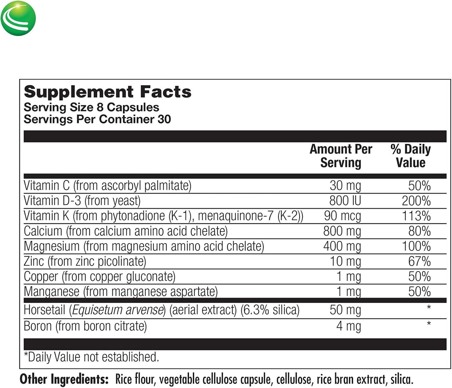 Nutra BioGenesis Osteogenesis - Bone Health Supplement with Vitamin D3, K2, Calcium, Magnesium, Zinc, Boron & Silica - 240 Veggie Capsules - görsel 5