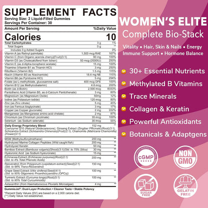 2 Pack - Women's's Multivitamin Gummy, Methylated Multivitamin for Women's, Biotin, Methylfolate, Iron, Collagen, Vitamins A – Image 2