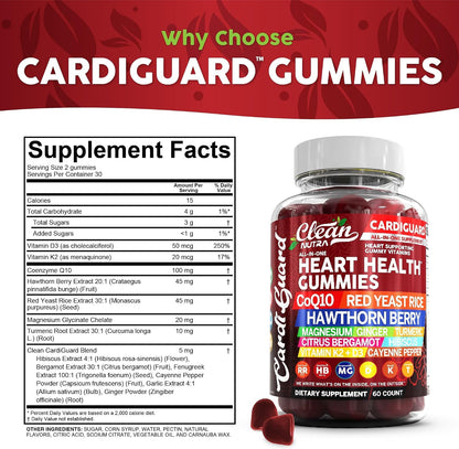 Clean Nutraceuticals CardiGuard - CoQ10 – Hawthorn Berry: Rich in flavonoids that support blood vessel health. – Image 3