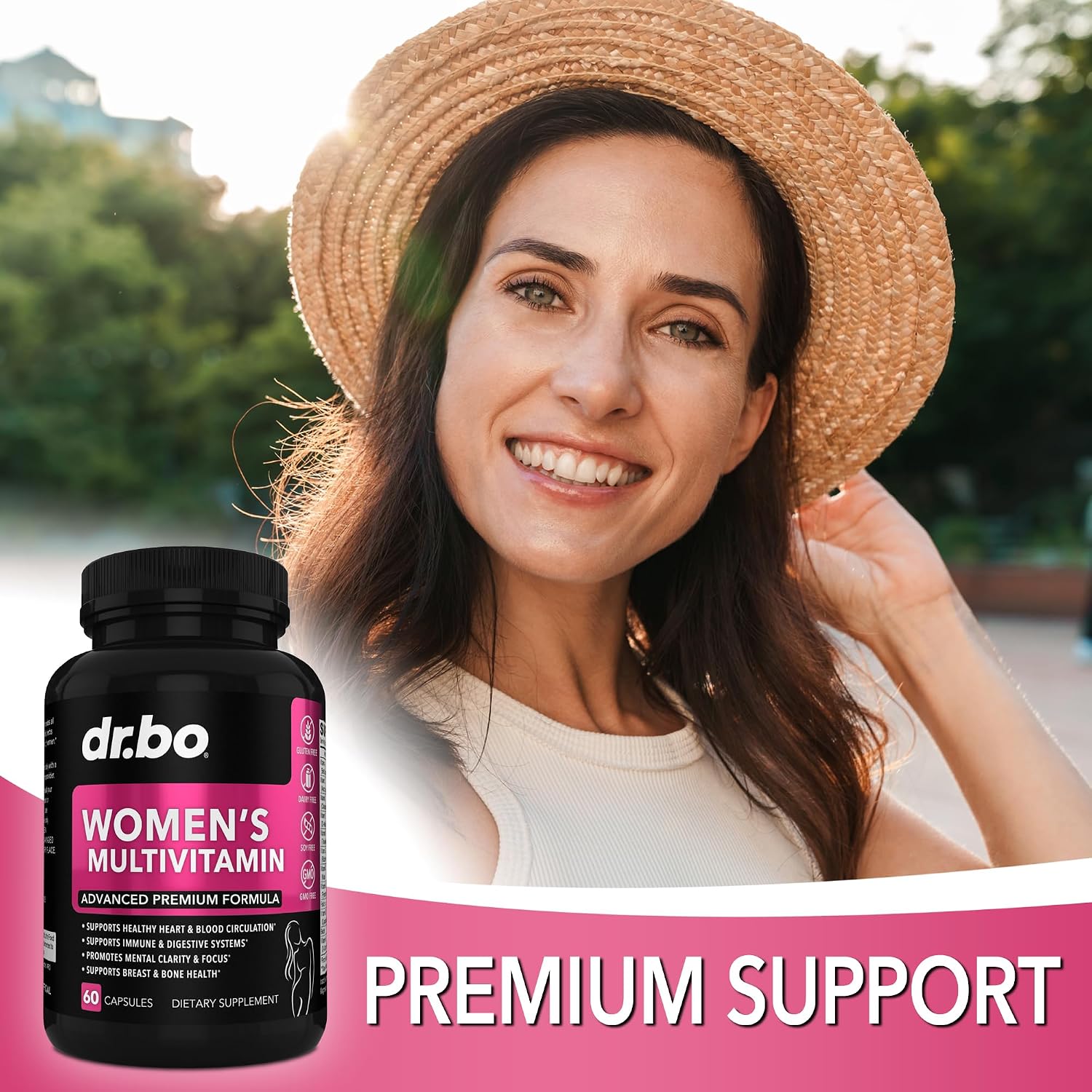 DR. BO Women's Multivitamin - Natural Daily Multivitamin with Magnesium & Zinc - Iron & Soy-free - görsel 5