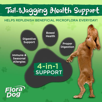 Vital Planet Flora Dog Probiotic for Dogs - 20 Billion CFU, 60 Chewable Tablets