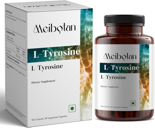 MEIBOTAN L-Tyrosine 500mg - Mental Focus & Energy Support - 60 Vegan Capsules – Image 1