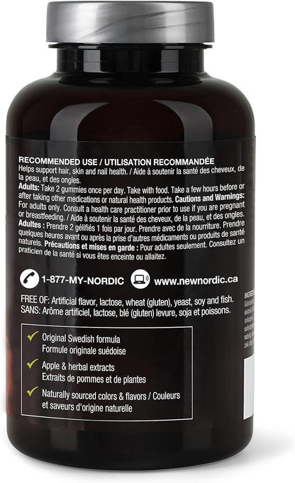 NEW NORDIC Hair Volume Daily Biotin Support Gummies