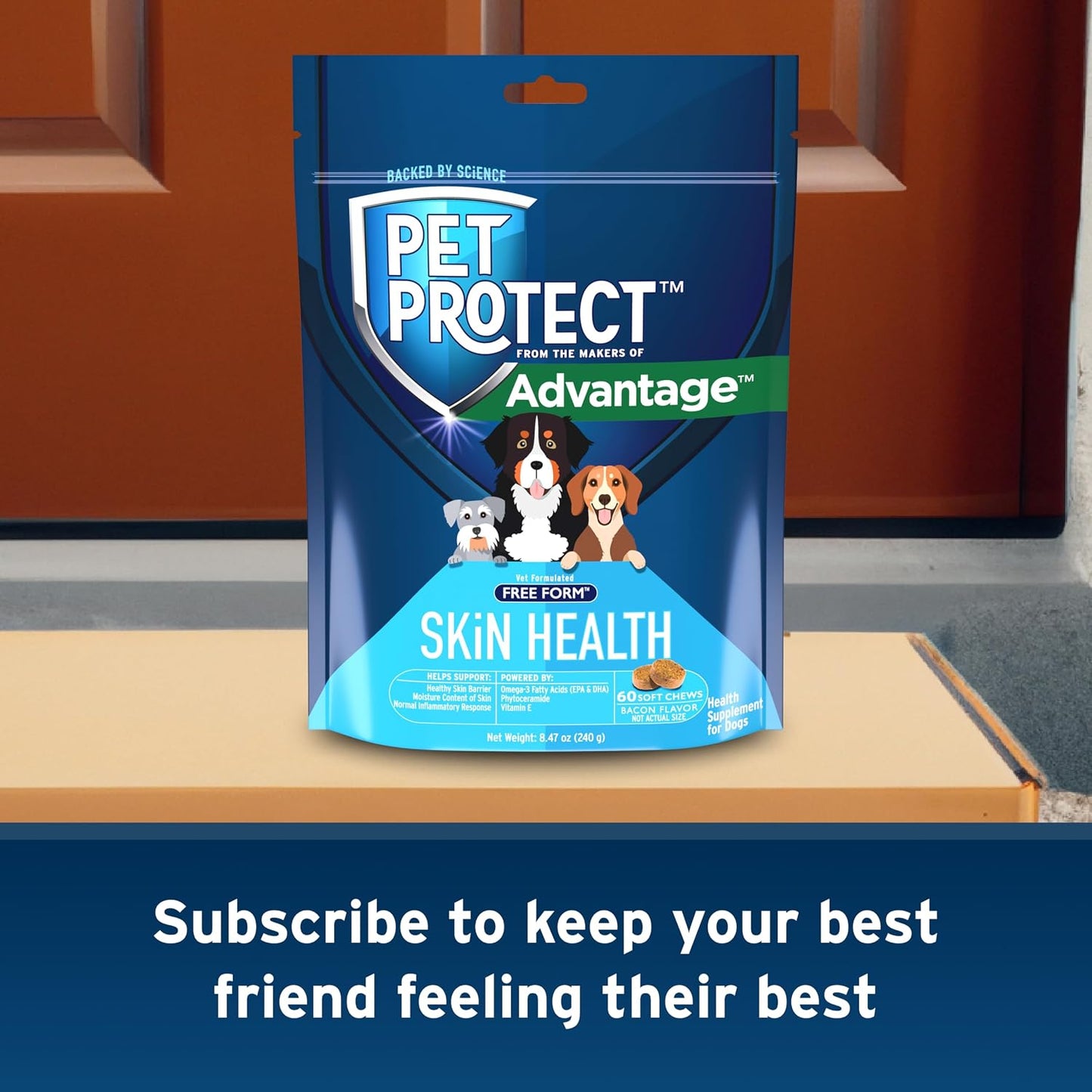 Pet Protect Skin Health Supplement for Dogs – Bacon-Flavoured Soft Chews, 60 Count - görsel 9