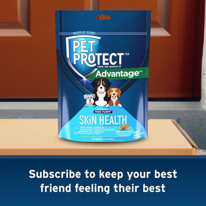 Pet Protect Skin Health Supplement for Dogs – Bacon-Flavoured Soft Chews, 60 Count