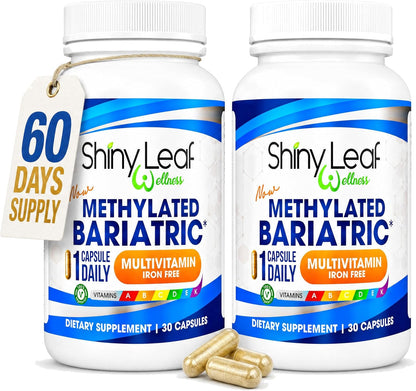 Glossy Leaf Methylated Bariatric Multivitamin Without Iron – Once-daily, 60 Capsules – Image 1