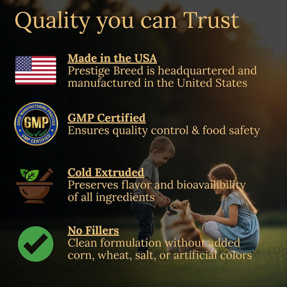 Prestige Breed Multivitamins for Pomeranians – 90 Bacon-Flavoured Chews