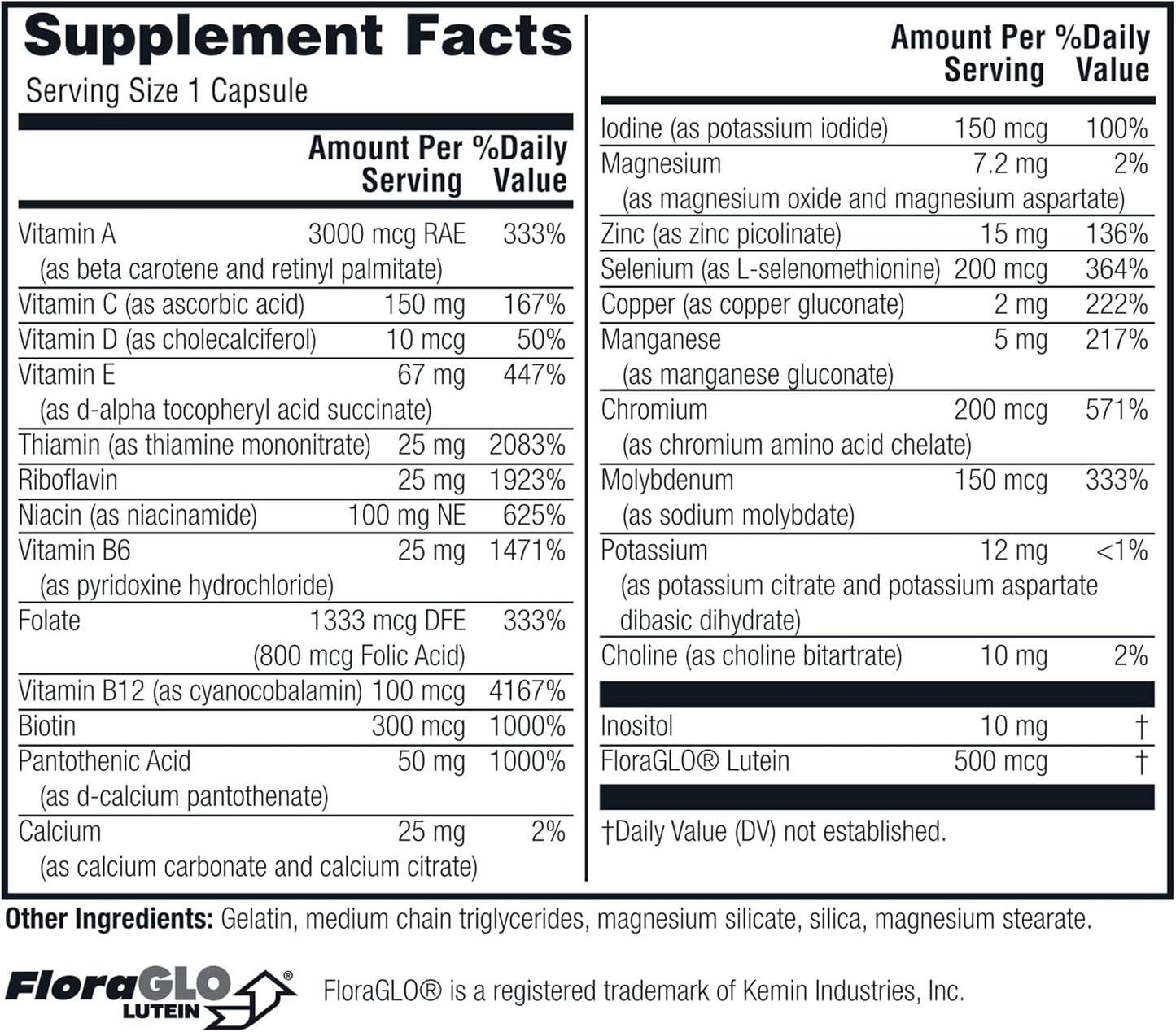 Twinlab Daily One Caps Without Iron - Multivitamin & Mineral Supplement with Zinc, B Vitamins, Magnesium - 60 Capsules (2 Pack) - görsel 2