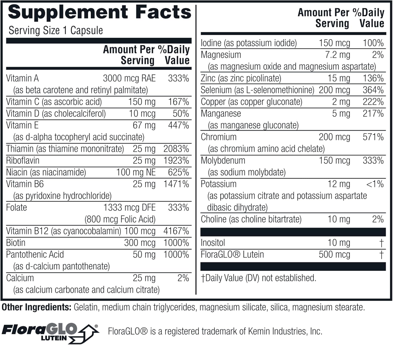 Twinlab Daily One Caps Without Iron - Multivitamin & Mineral Supplement with Zinc, B Vitamins, Magnesium - 60 Capsules (2 Pack) - görsel 2
