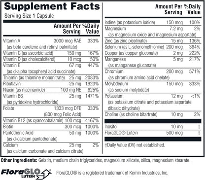 Twinlab Daily One Caps Without Iron - Multivitamin & Mineral Supplement with Zinc, B Vitamins, Magnesium - 60 Capsules (2 Pack)