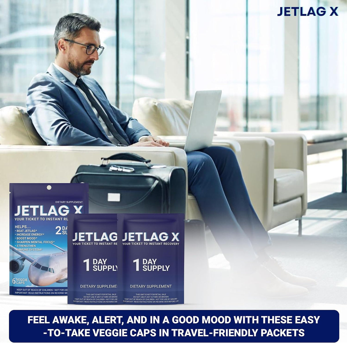 ROCK SOLID JETLAG X – Travel Supplement for – Boost mood – Provides a positive lift without the nervousness or – Image 3