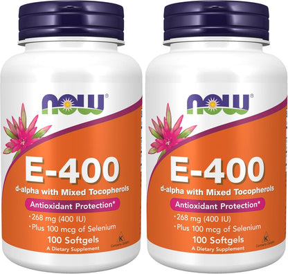 NOW Foods Vitamin E-400 IU Mixed Tocopherols Softgels - 100 Softgels