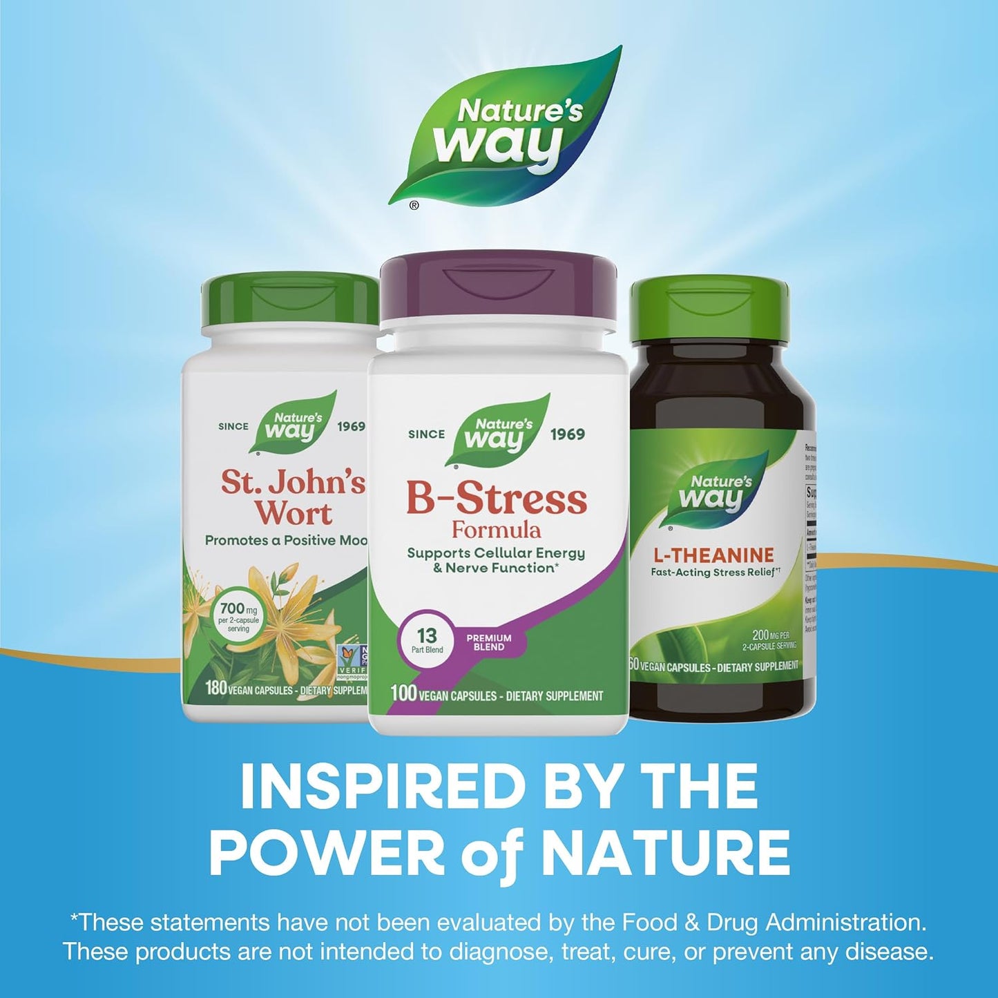 Nature's Way B-Stress Formula, Supports Energy & Nerve Function, with Vitamins C, B12, B6 & More, Gluten Free, 100 Vegan Capsules - görsel 7