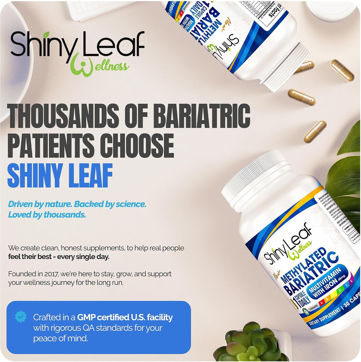 Glossy Leaf Methylated Bariatric – Methylated B12 and Folate: Active forms that support nerve health, energy – Image 8