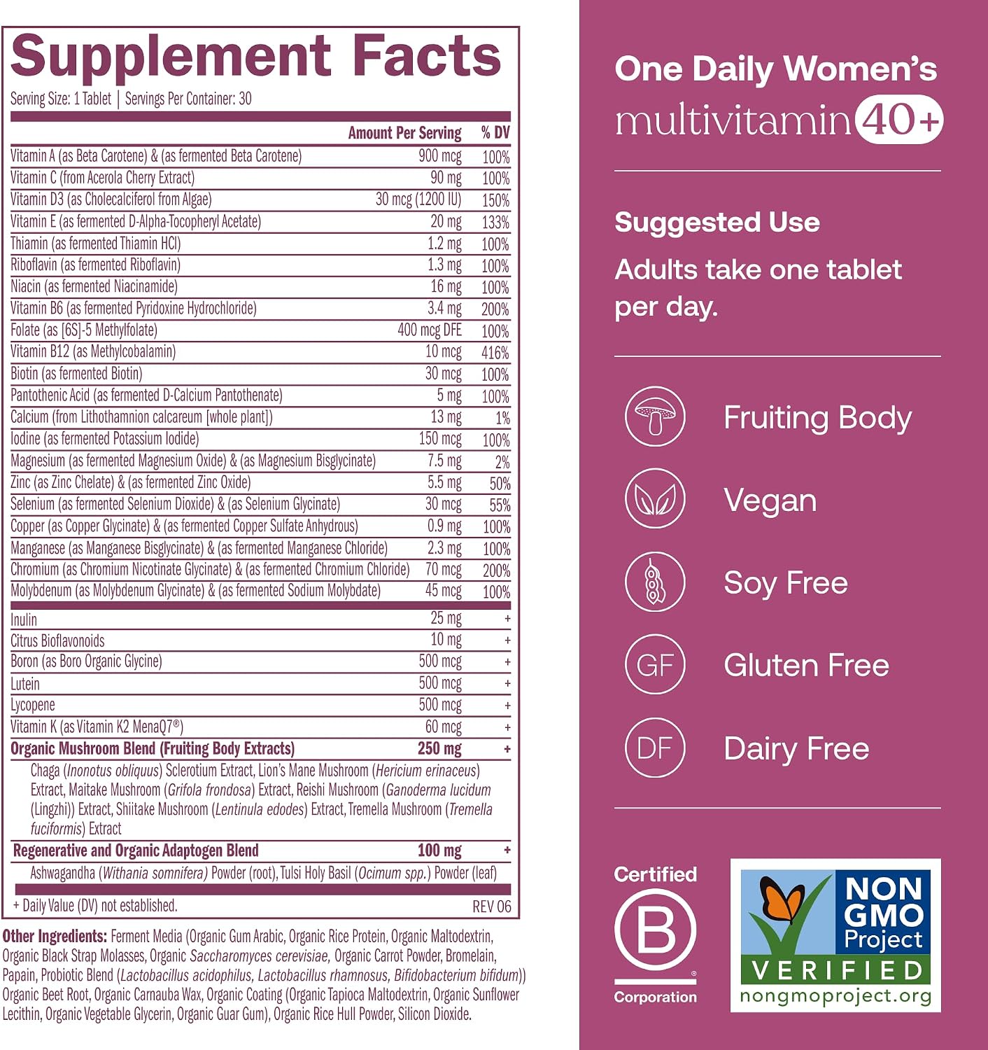 True Grace One Daily Women’s Multivitamin 40+ (30 Vegan Tablets) & Omega-3 Fish Oil (60 Softgels) - Gluten free, Soy-free, Organic - 30-Day Supply of Each - görsel 2