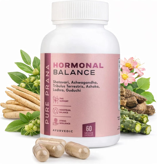 Pure Prana Shatavari Capsules for Women's – Hormone Balance & PMS Relief with Ashwagandha – Image 1