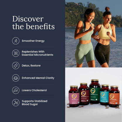 Infinity Greens Superfood Capsules - Blue Green Algae Based with 28 Organic Superfoods, No Fillers or Grasses, Low Temp Dehydrated (34 Servings)