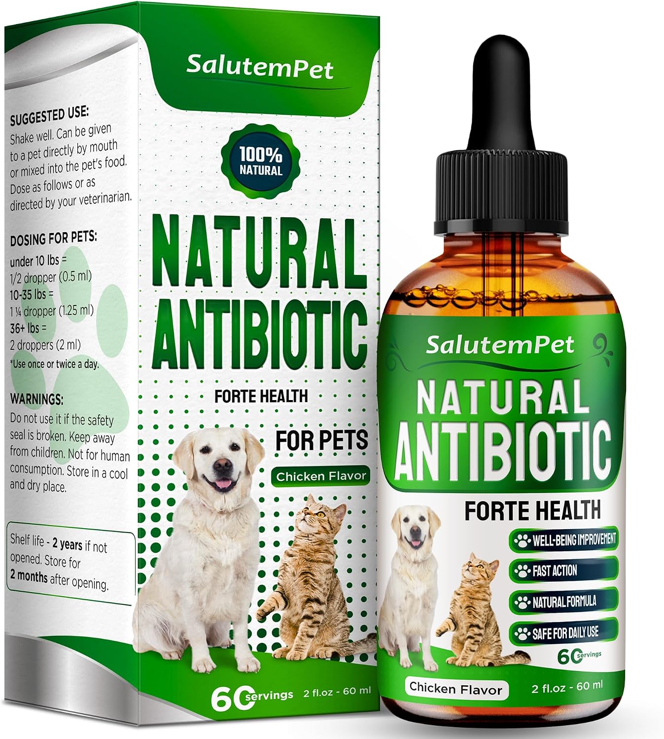 Natural Antibiotics for Dogs to Help with Allergies and UTIs | Kennel Cough Remedy for Dogs | Infection Support for Cats | Herbal Supplement Great for All Breeds and Ages | 60 mL - görsel 10