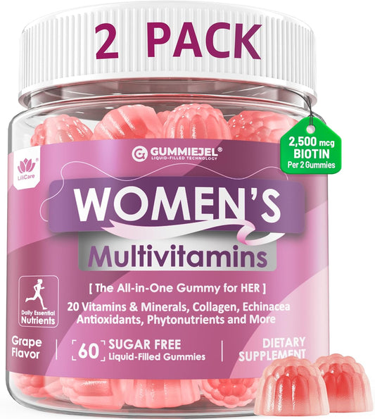 2 Pack - Women's's Multivitamin Gummy, Methylated Multivitamin for Women's, Biotin, Methylfolate, Iron, Collagen, Vitamins A – Image 1