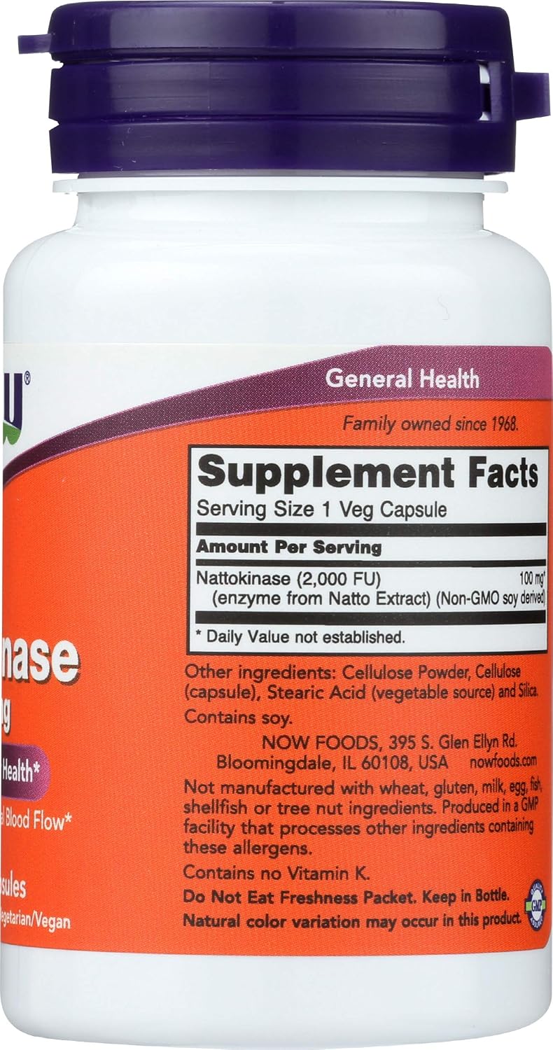 NOW Foods Nattokinase 100mg, 60 Capsules - görsel 5