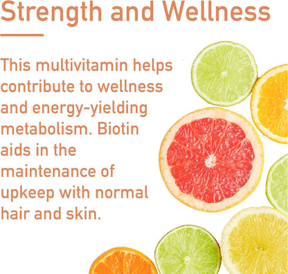 Effervescent Multivitamins + Biotin for Wellbeing and Vitality Dietary Supplement with Vitamins C, E, B1, B2 B6, B12, A, and – Image 5