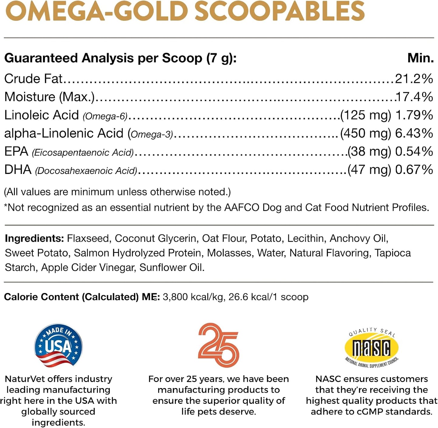NaturVet Scoopables Omega-Gold Anchovy Oil & Salmon Supplement For Dogs and Cats – Supports Healthy Skin & Coat Plus DHA, EPA, Omega-3, & Omega-6 – Anchovy & Salmon Flavoured For Dog and Cat | 11oz Bag - görsel 8
