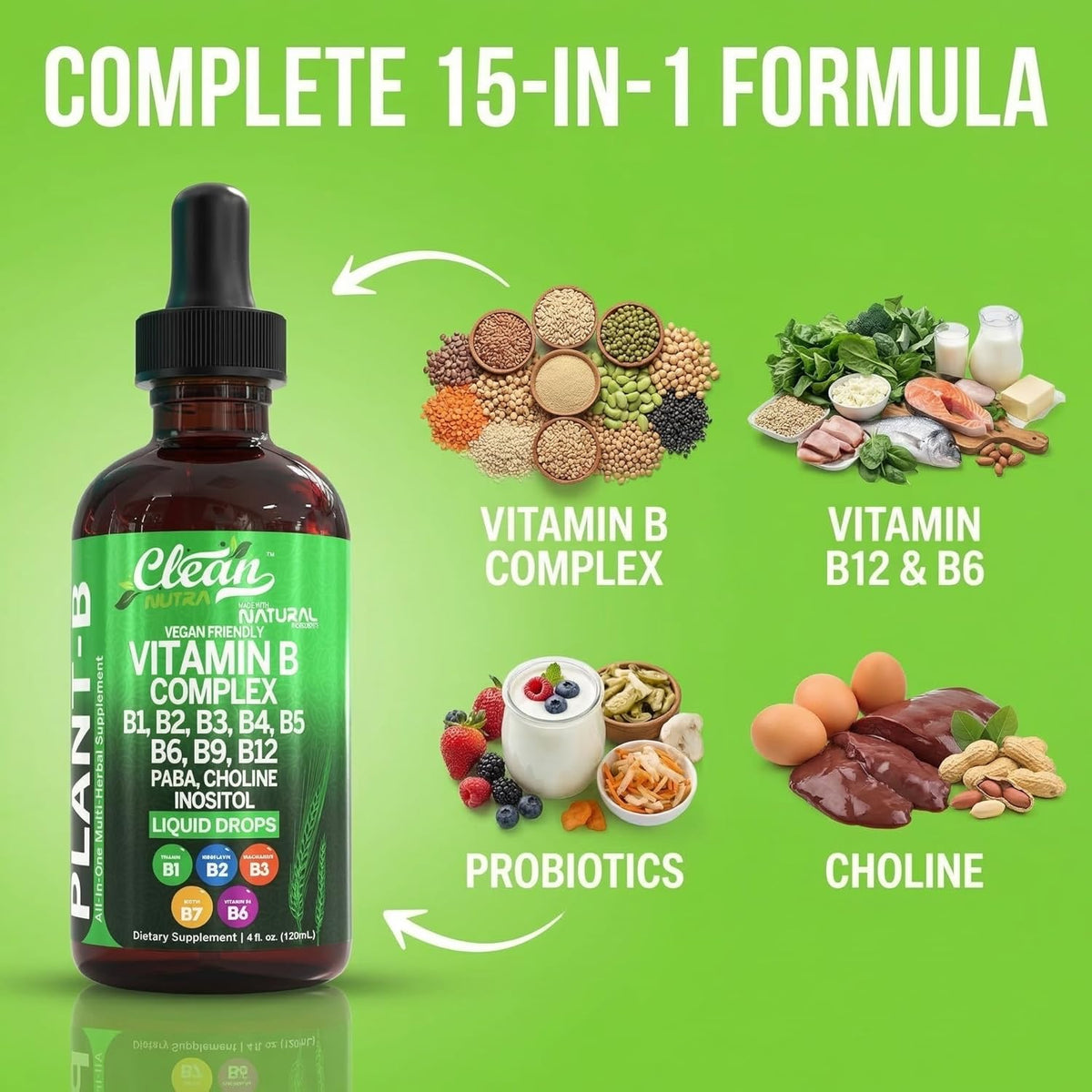 Vitamin B Complex Liquid Drops - Plant B – Inositol: May help with mental clarity and insulin sensitivity. – Image 4