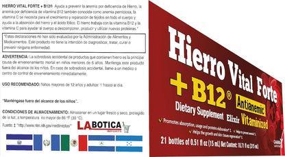 HIERRO VITAL Forte + B12 Antianaemic Supplement (21 Count) – Image 3