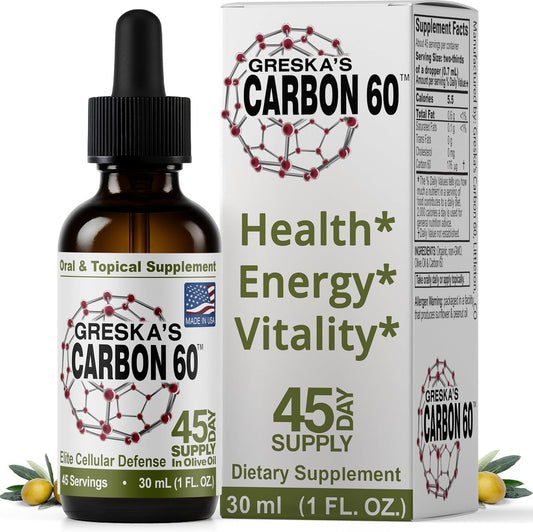 Greska's C60 in Organic Olive Oil - 45 Day – Energy & Vitality: Users often report improved energy levels and – Image 1