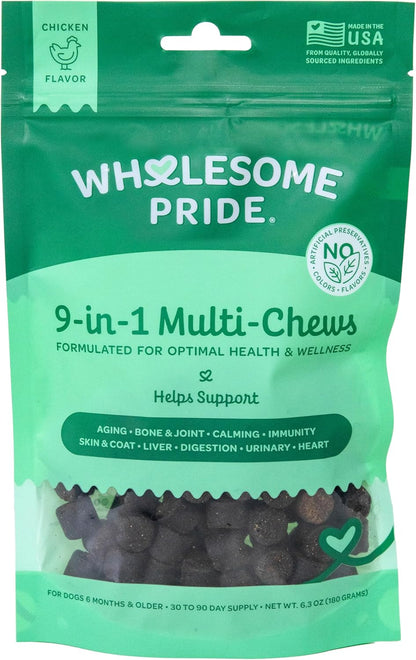 Wholesome Pride 9-in-1 Dog Multifunctional – Glucosamine, MSM & Chondroitin – These three compounds work together – Image 1