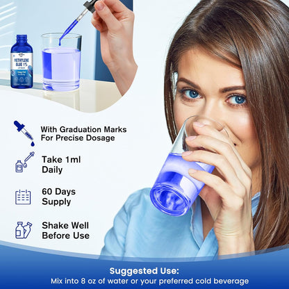 ReviNutra Methylene Blue Drops, USP Grade 1% with PQQ, CoQ10, Vitamin C & Piperine, 59 mL