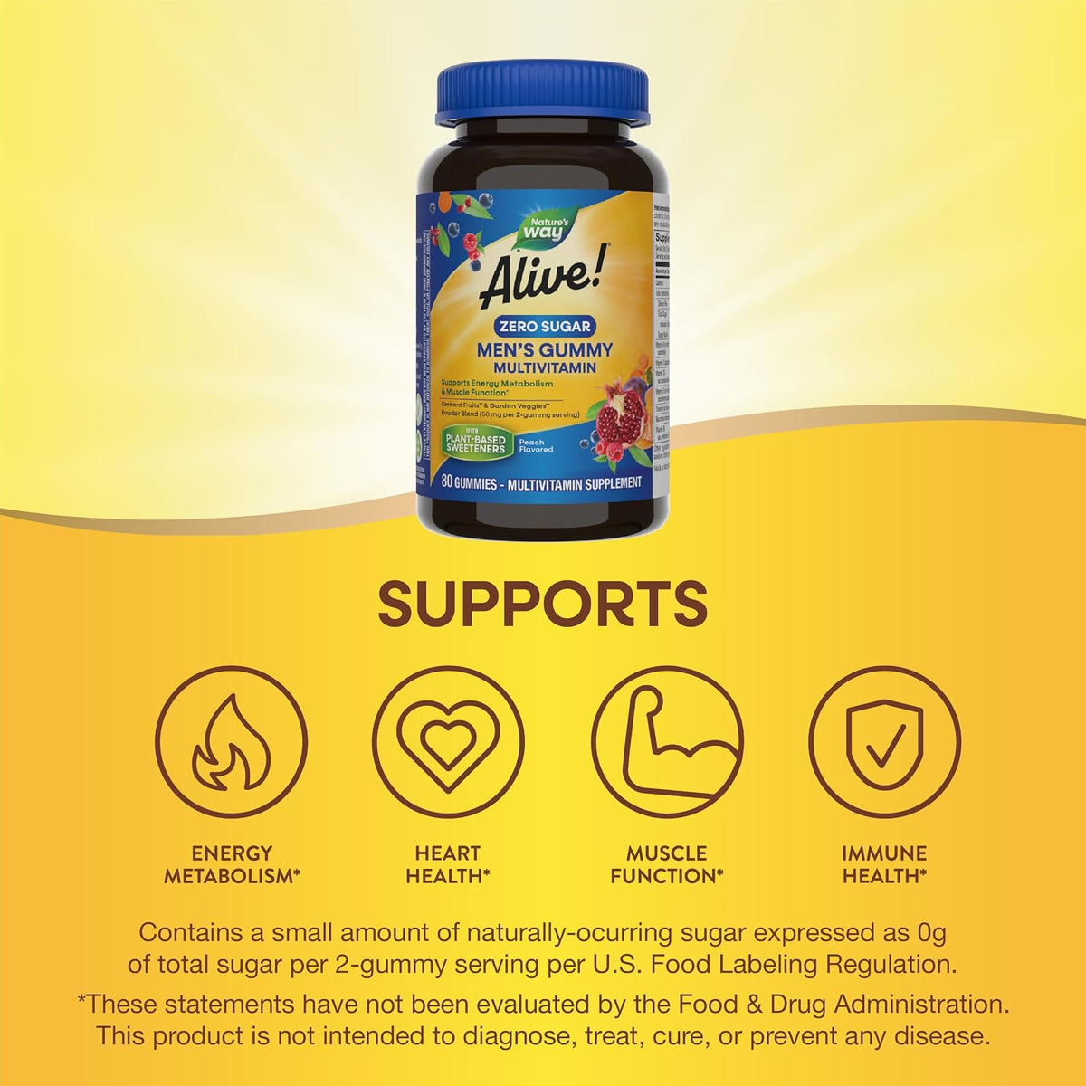 Nature's Way Alive! Zero Sugar Men's Gummy – Immune health with vitamins C, D, and zinc – Image 3