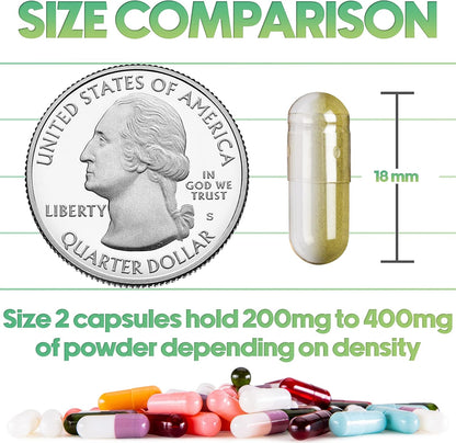 XPRS Nutra Size 2 Empty Gelatine Capsules (500 Count) - DIY Capsule Filling