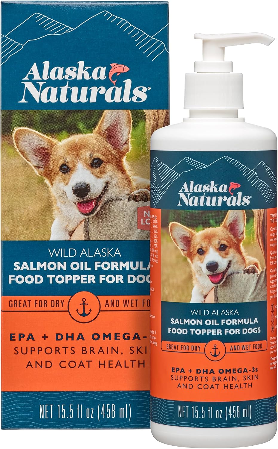 Alaska Naturals Wild Alaska Salmon Oil Formula Dog Food Topper – EPA and DHA Omega-3 Supplement - görsel 1