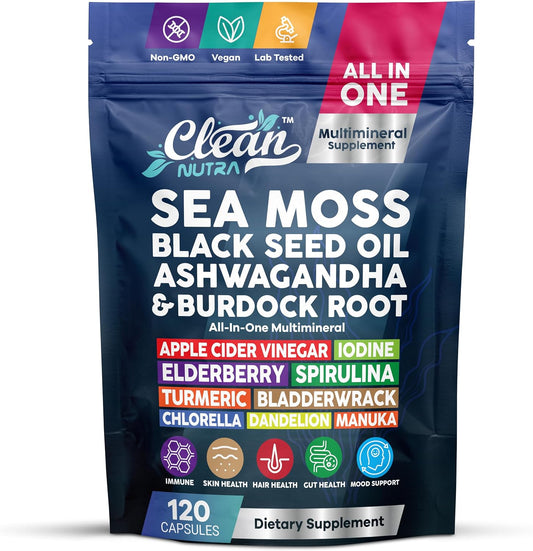 Clean Nutraceuticals MultiMineral Blend - – Irish Sea Moss: Rich in iodine, potassium, and calcium for thyroid and – Image 1