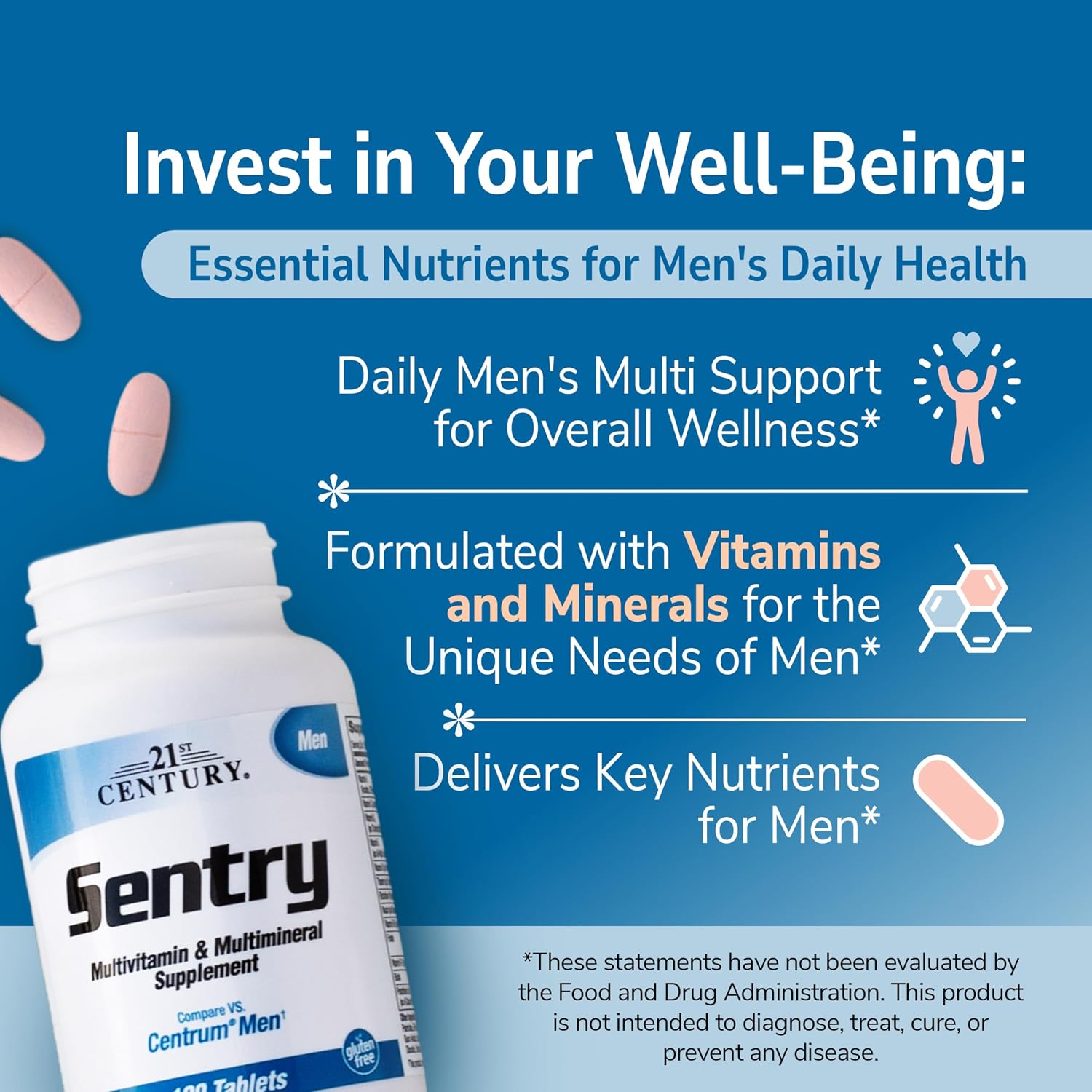 21st Century Sentry Men Multivitamin, 120 Tablets - görsel 2
