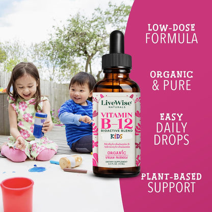 Live Wise Naturals Organic Vitamin B12 Liquid Drops for Kids, 12 mL – Image 4